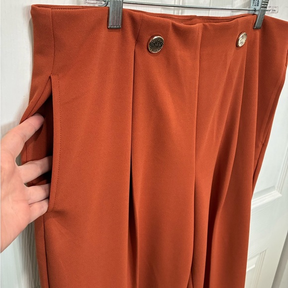 Jules & Leopold Terracotta Wide Leg Women's Trousers - Picture 4 of 7